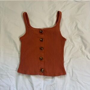 ORANGE BUTTON UP TANK